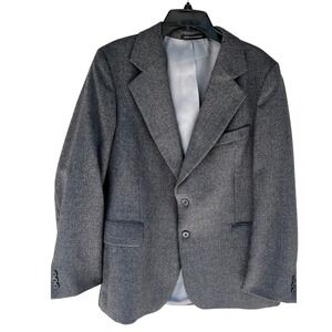 The Men's Shop The Broadway Mens Grey Pinstripe Pure Wool Blazer Sport Coat 40